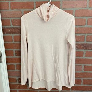 Soft pink fuzzy turtle neck